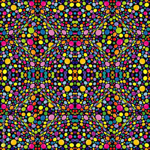 Multicolor, abstract pattern with circles