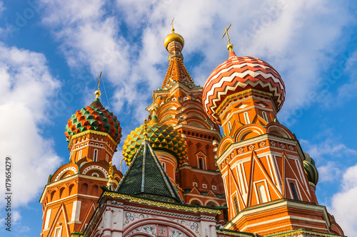 The famous Cathedral of St. Basil the Blessed, located on the Red Square in Moscow, Russia