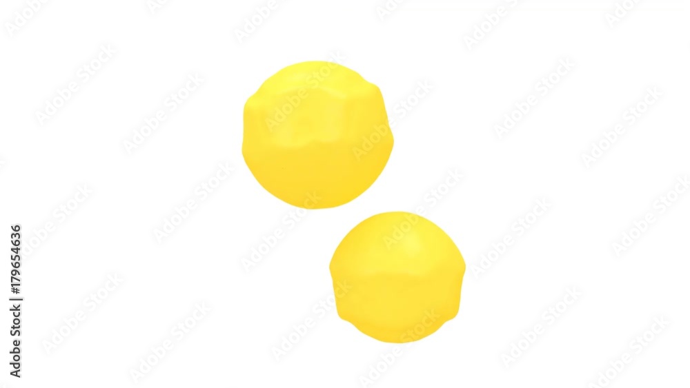 Animated colliding and splashing two yellow drops of paint against white background in slow motion 3. Mask included. Animated colliding and splashing two yellow drops of paint against white background in slow motion 3. Mask included.