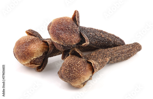 dry spice cloves isolated on white background