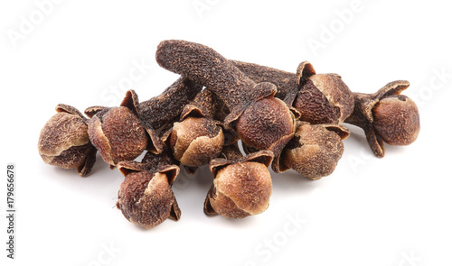 dry spice cloves isolated on white background