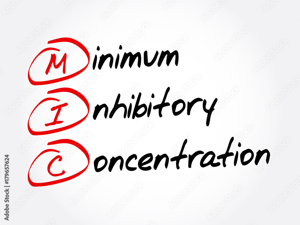 MIC - Minimum Inhibitory Concentration acronym, concept background MIC - Minimum Inhibitory Concentration acronym, concept background