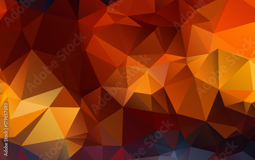 Light Orange vector polygonal illustration  which consist of triangles. Triangular design for your business. Creative geometric background