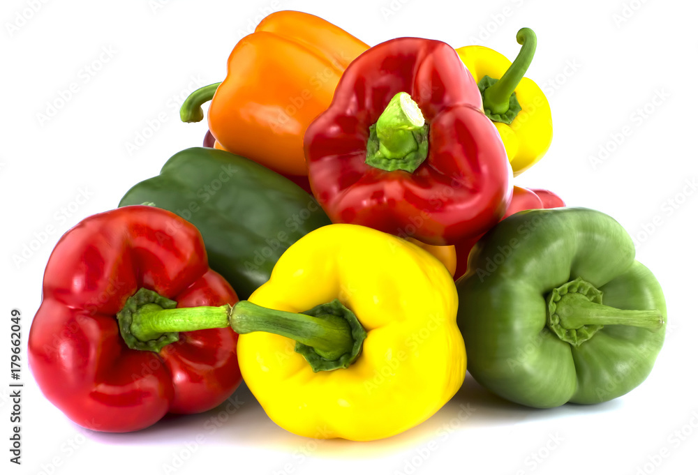Bulgarian pepper isolated on white background Bulgarian pepper isolated on white background