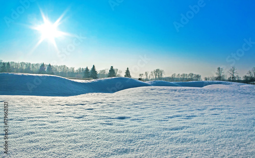 Beautiful winter landscape which including of copy-space for text.