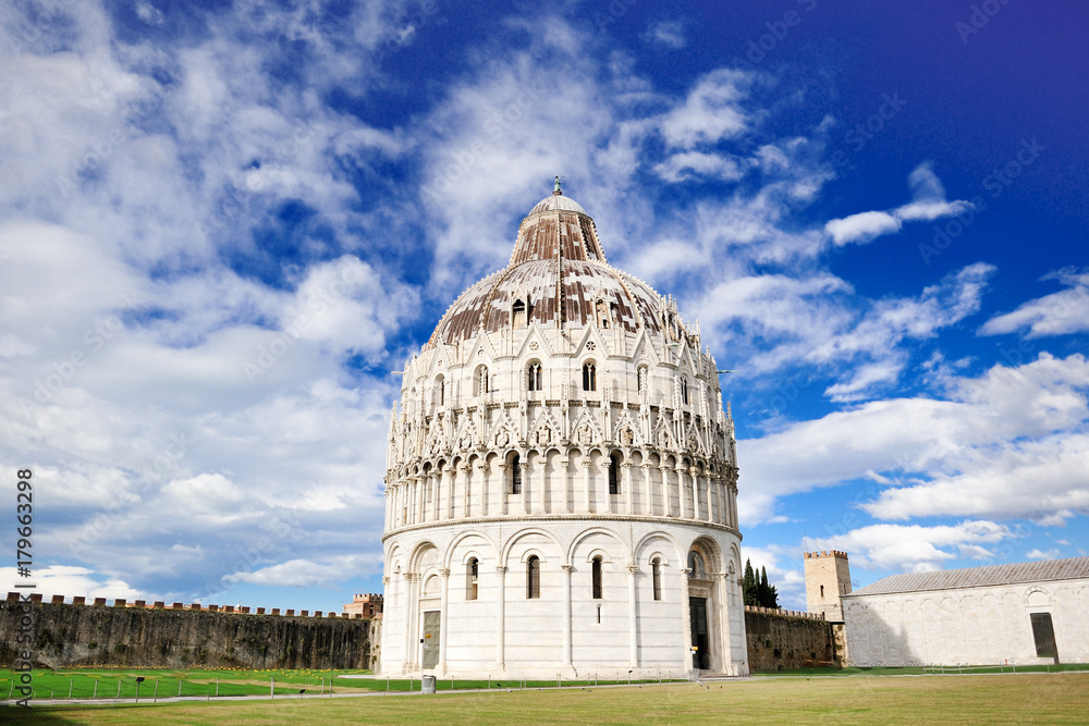 Pisa, Tuscany, Italy - view of the baptistery