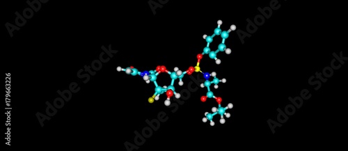 Sofosbuvir molecular structure isolated on black