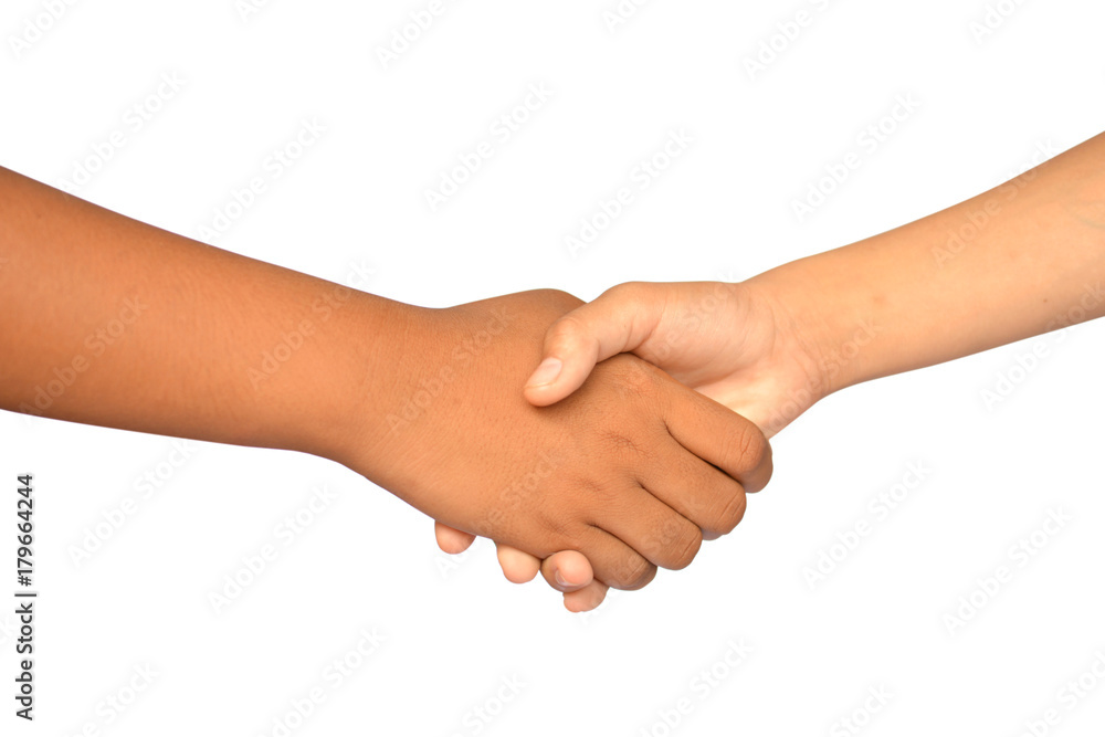 Shake hands on a white background Shake hands on a white background