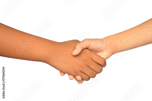 Shake hands on a white background
