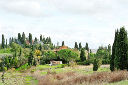 Tuscany countryside landscape panoramic view