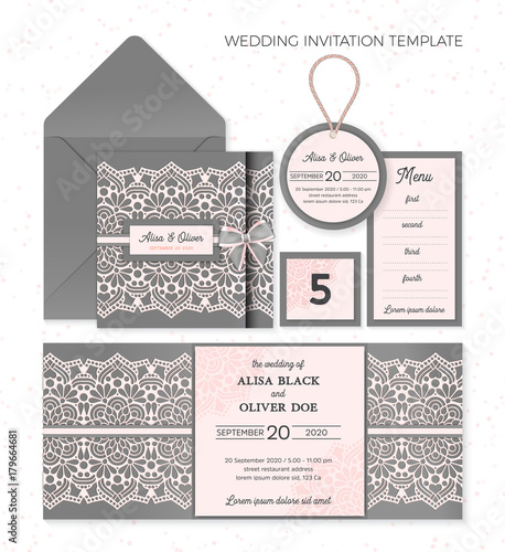 Vector luxury wedding invitation with mandala