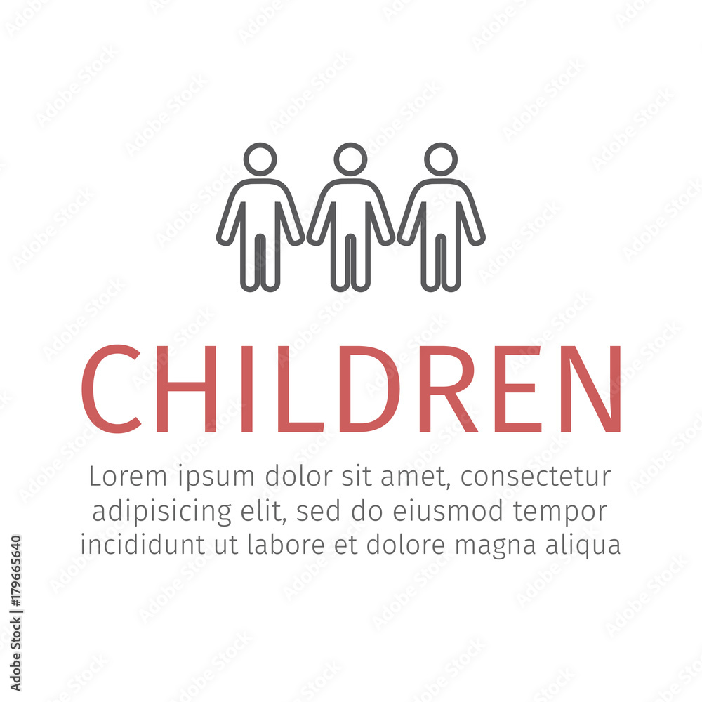 Child line Icon Vector icon for web graphic