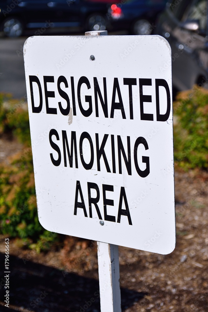 Designated smoking area.