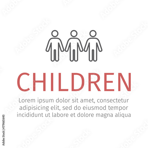 Child line Icon Vector icon for web graphic