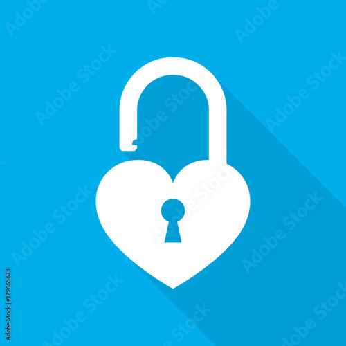 Lock icon in the shape of the heart. Vector illustration