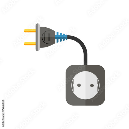 Power extension cord. Vector illustration.