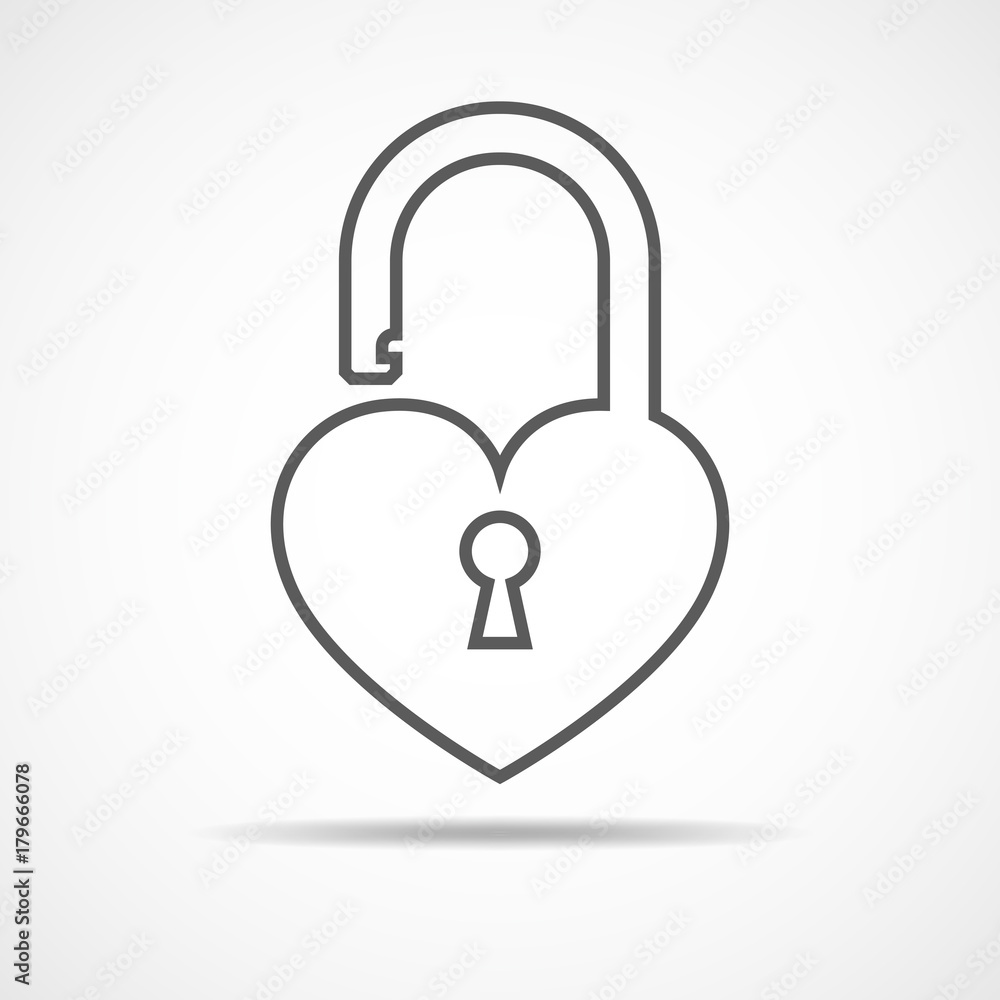 Lock icon in the shape of the heart. Vector illustration Lock icon in the shape of the heart. Vector illustration