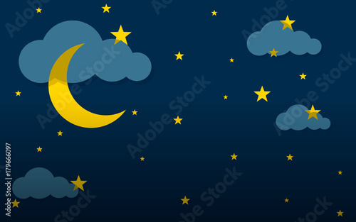 Night sky. Vector illustration.