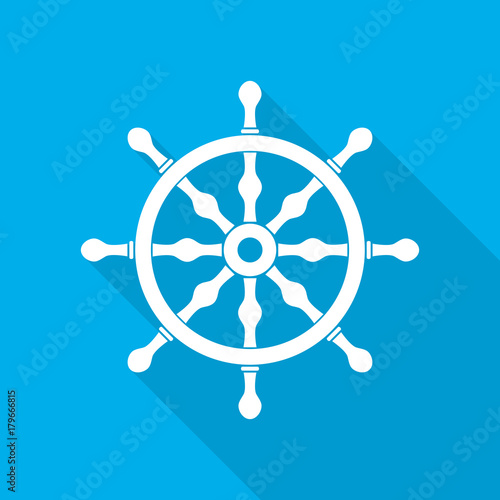 Ship steering wheel icon. Vector illustration