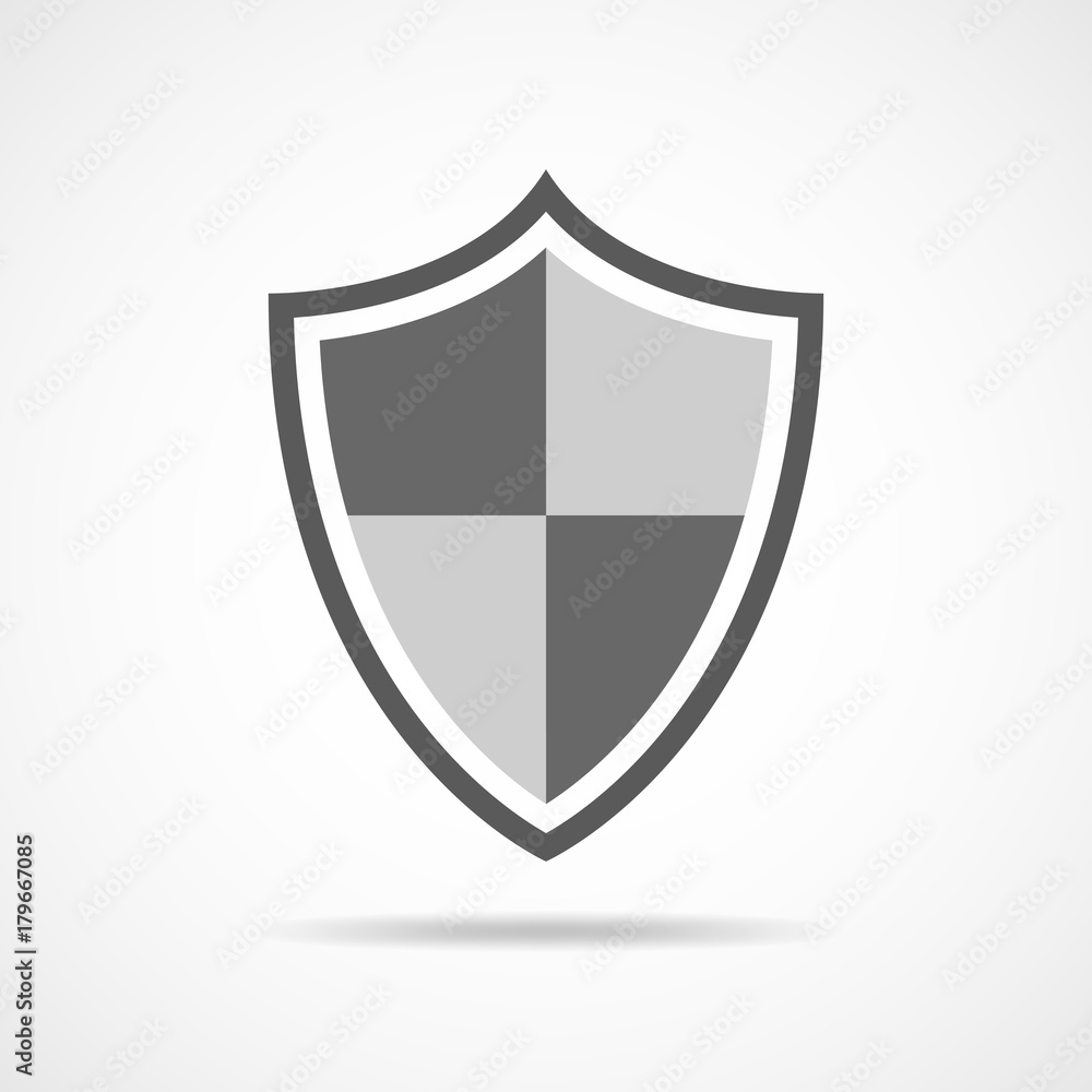 Gray shield icon. Vector illustration. Gray shield icon. Vector illustration.