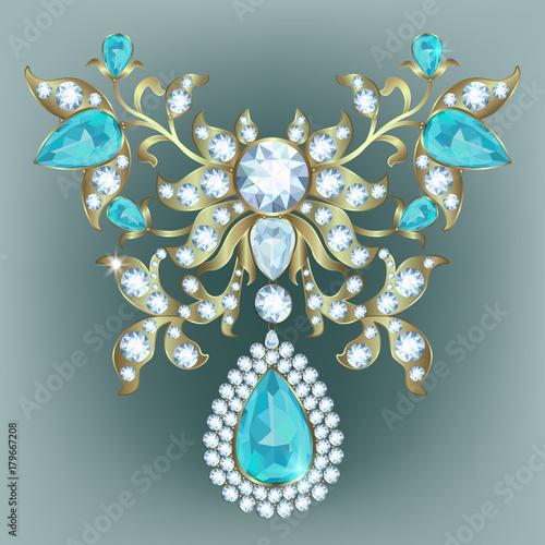 brooch with diamonds