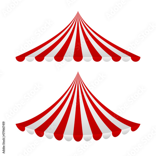 Set of Striped Awnings. Vector Illustration