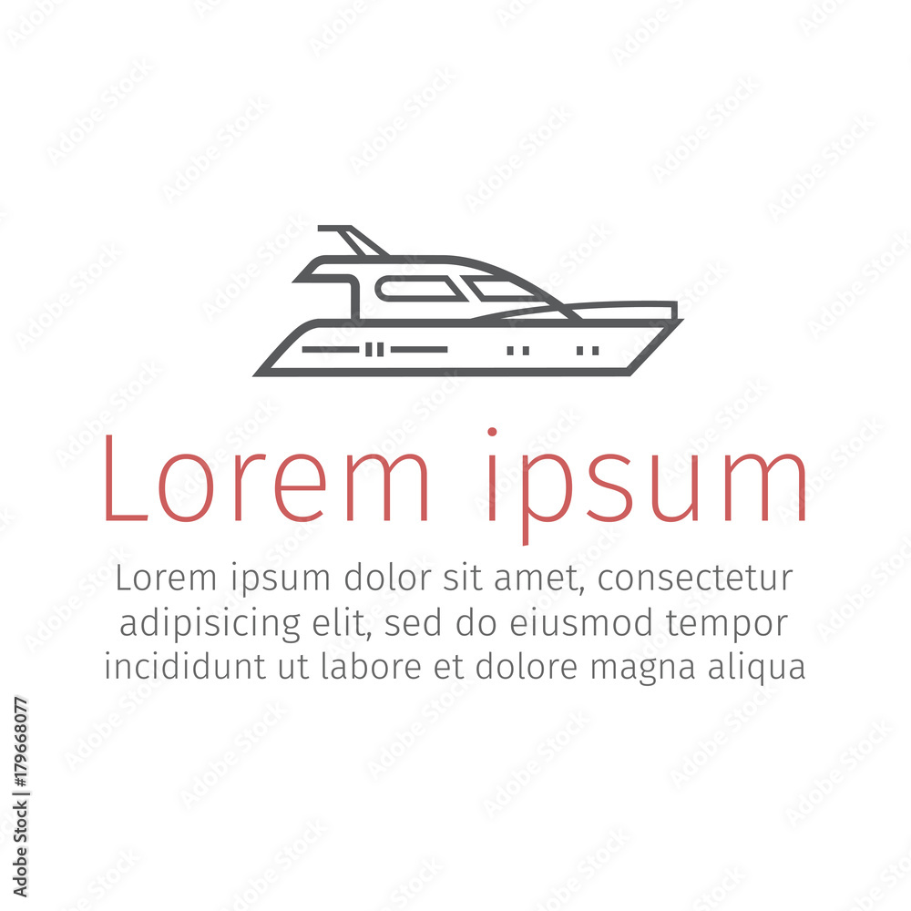 Yacht. Line icon. Vector sign.