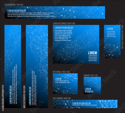 Banner templates collection with network motive