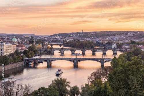 Prague bridges view