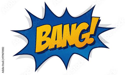 Comic Knall BANG! Blau Orange