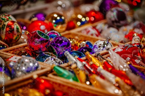 Christmas decorations on Trentino Alto Adige, Italy Christmas market