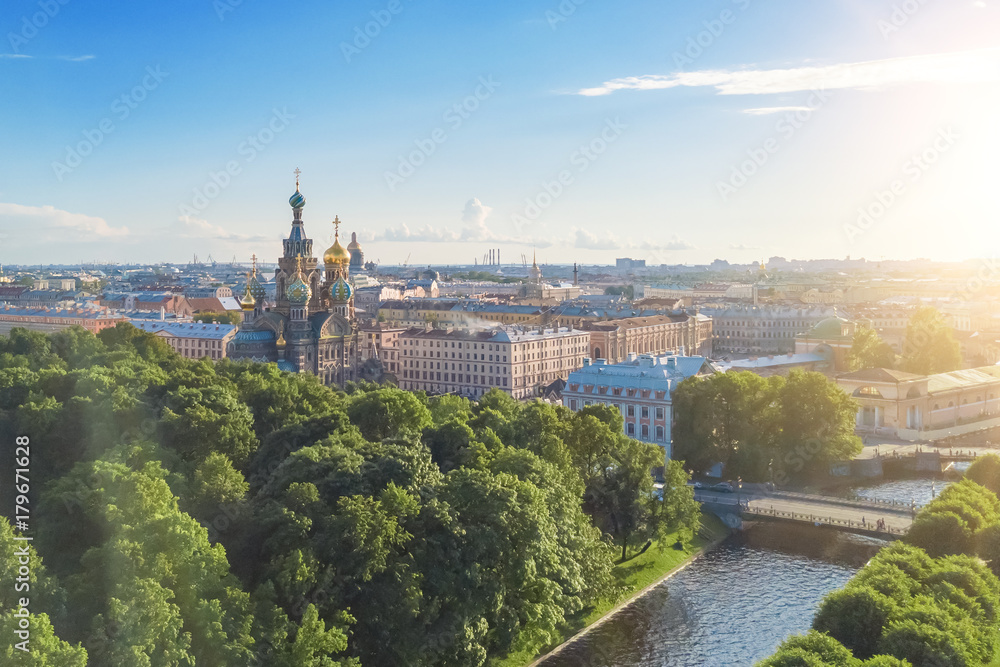 Church of the Savior on Spilled Blood and the channel, Saint Petersburg, Russia