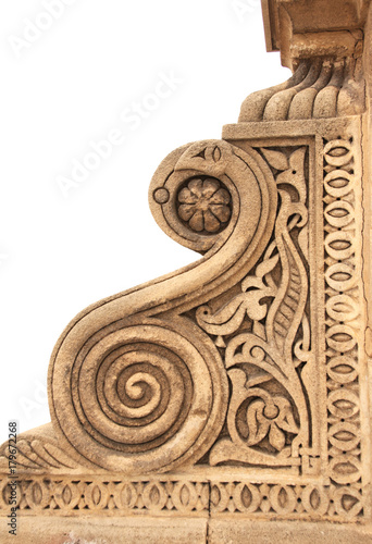 Detail of an ancient carved ornament in Moroccan style, Morocco