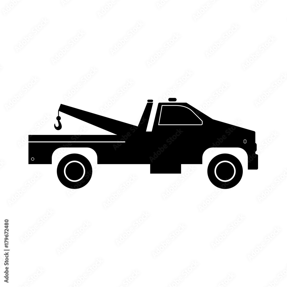 Breakdown truck it is black icon .