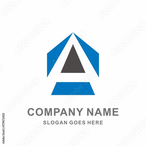 Monogram Letter A Geometric Triangle Square Architecture Construction Business Company Stock Vector Logo Design Template