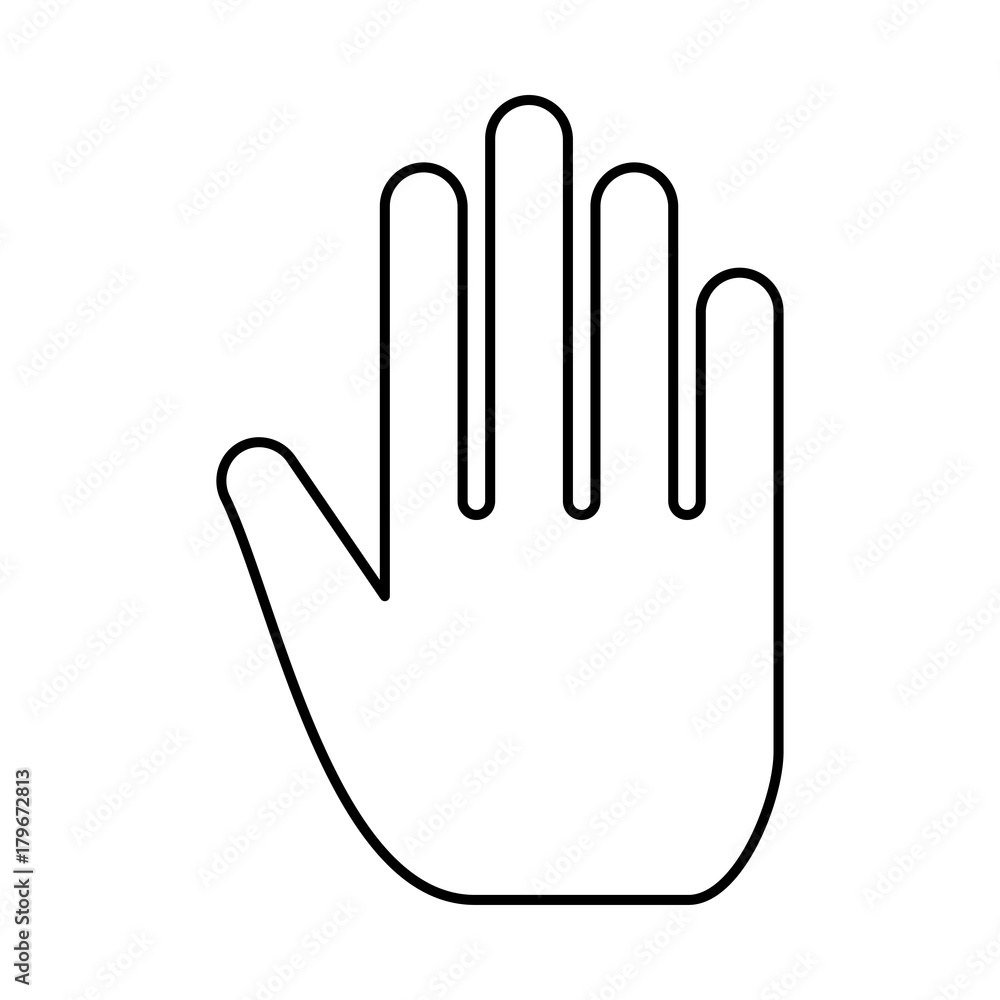 Open human hand black icon . Open human hand black icon .