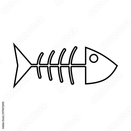 Fish sceleton black icon .
