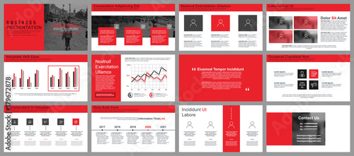 Business presentation slides templates from infographic elements. Can be used for presentation, flyer and leaflet, brochure, corporate report, marketing, advertising, annual report, banner, booklet.