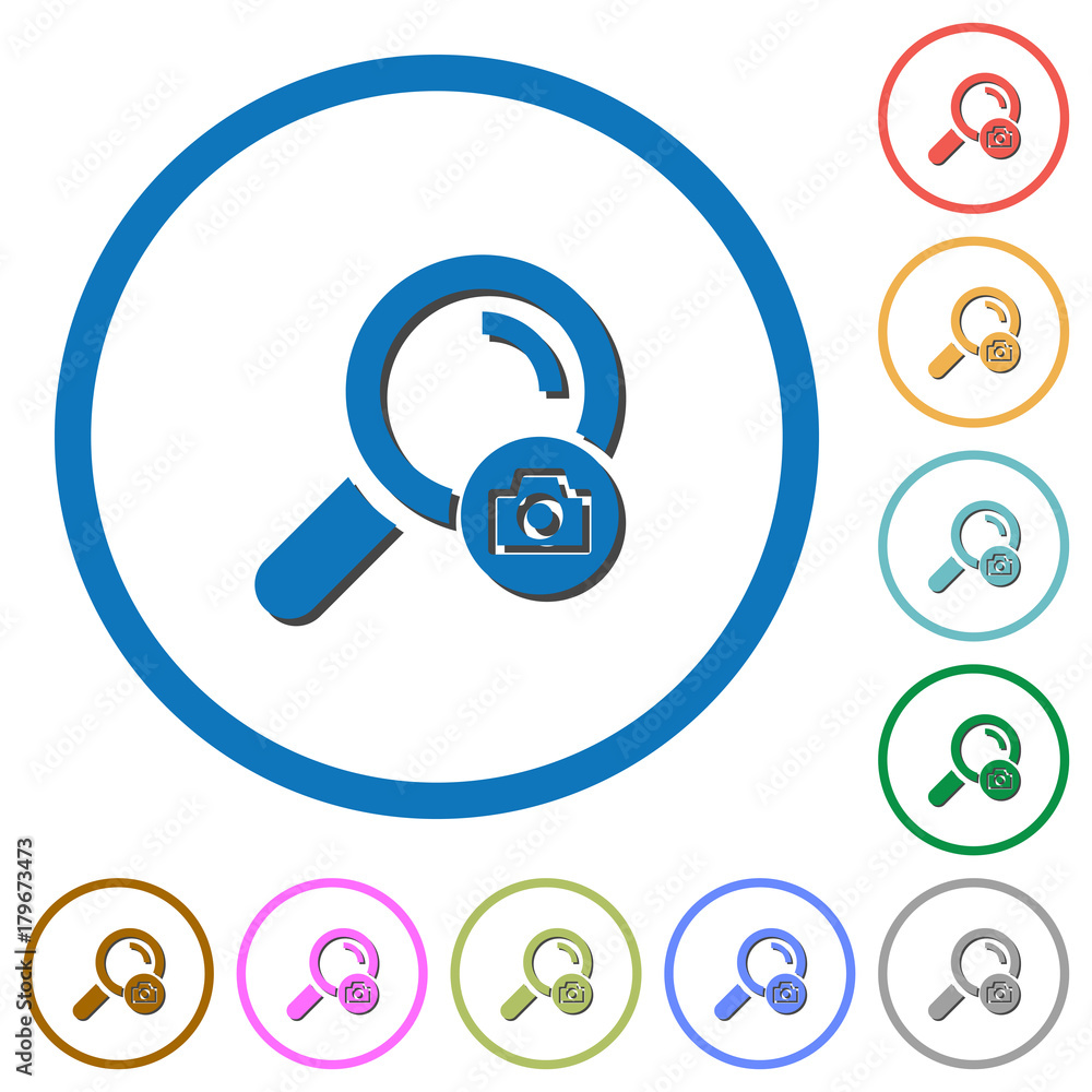 Search photo icons with shadows and outlines Search photo icons with shadows and outlines