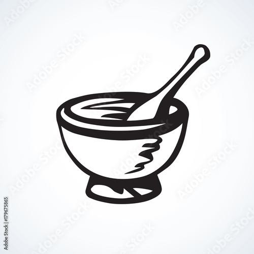 Pharmaceutical bowl. Vector drawing