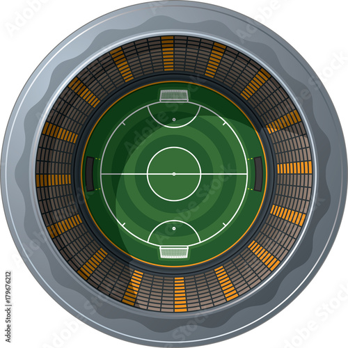 Evolution of Soccer, Soccer Stadium, Field from the Future, Vector Creative Illustration