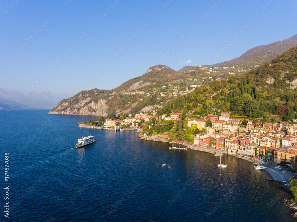 Touristic destination on lake of Como in Italy. Holidays in lombardy