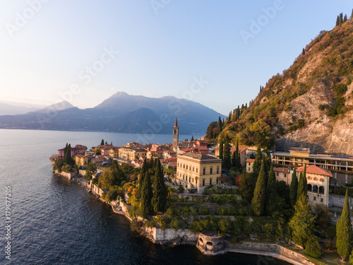Famous destination on Como lake in Italy. Village of Varenna