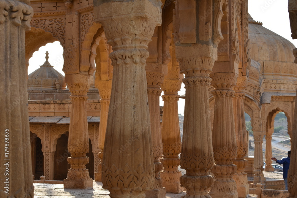 beautiful ancient cenotaphs of rawal kings in bada baagh jaisalmer rajasthan india beautiful ancient cenotaphs of rawal kings in bada baagh jaisalmer rajasthan india