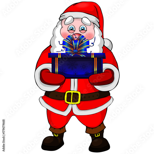 Funny santa. Christmas greeting card \ background \ poster. Vector illustration.
