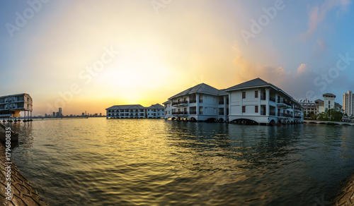 West Lake ( Ho Tay) in Hanoi with hotel staying on water © Hanoi Photography
