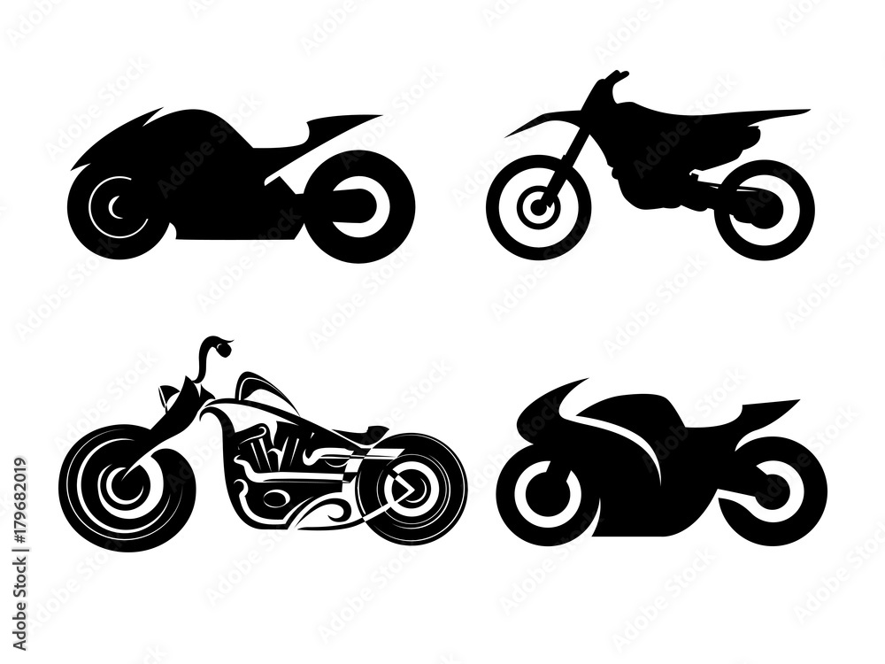 Obraz premium vector black motorcycles