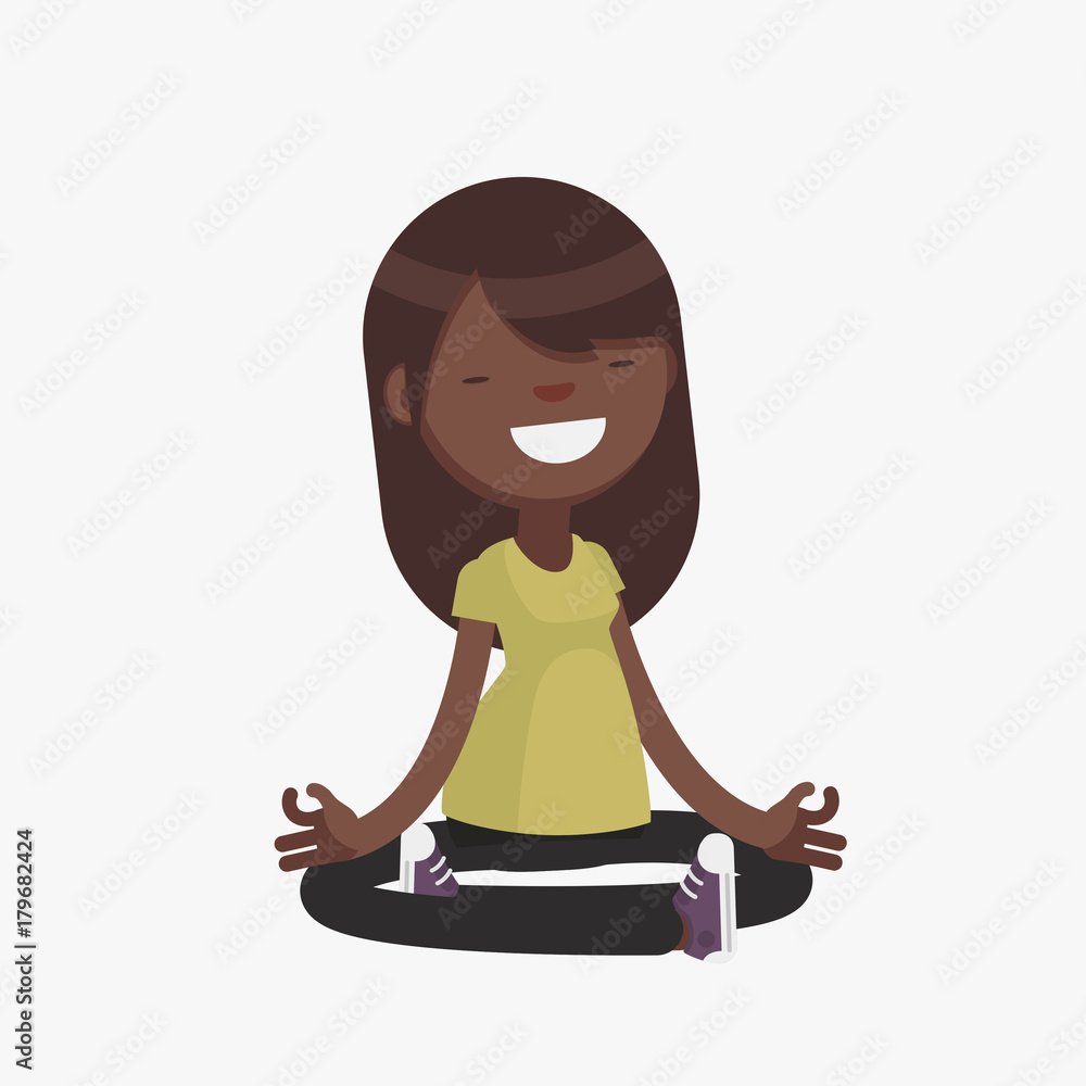 Female character in casual clothes: Vector illustration. Female character in casual clothes: Vector illustration.