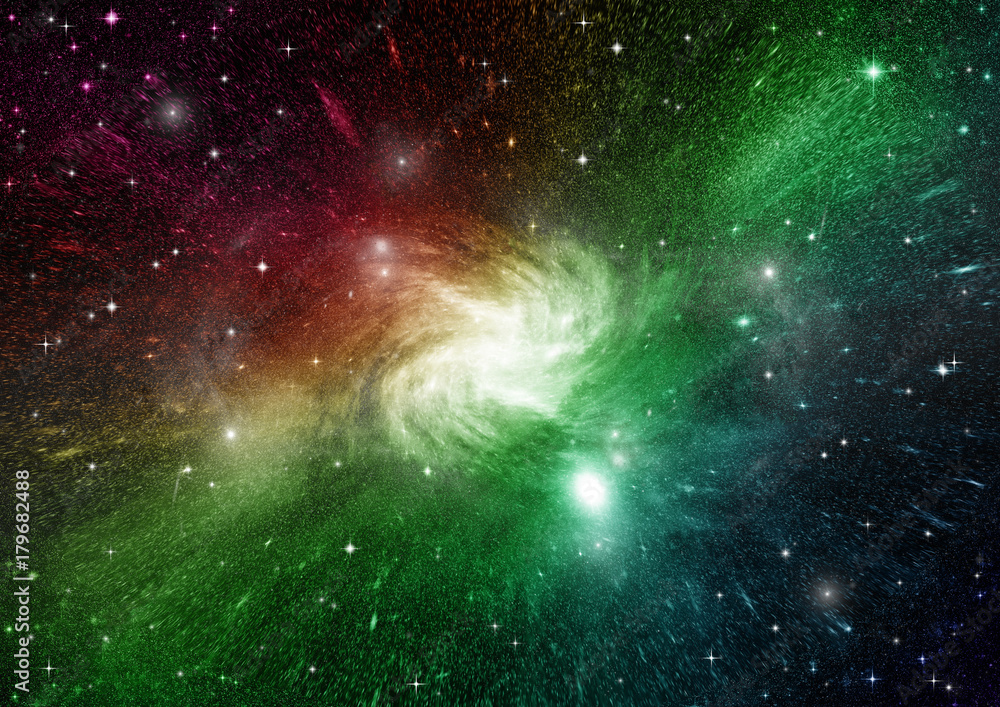 Stars, dust and gas nebula in a far galaxy Stars, dust and gas nebula in a far galaxy