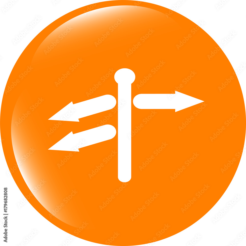 Crossroads sign on web button isolated on white Crossroads sign on web button isolated on white